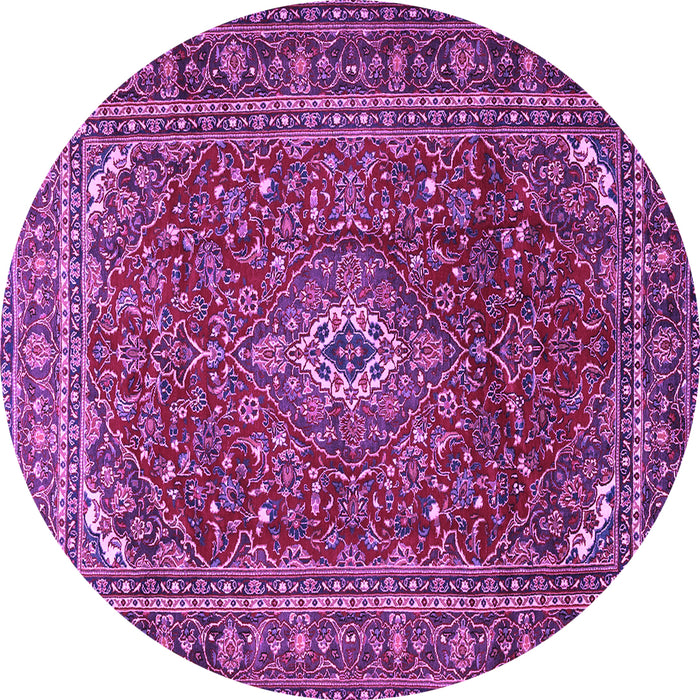Round Persian Purple Traditional Rug, tr2872pur