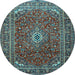 Round Persian Light Blue Traditional Rug, tr2872lblu