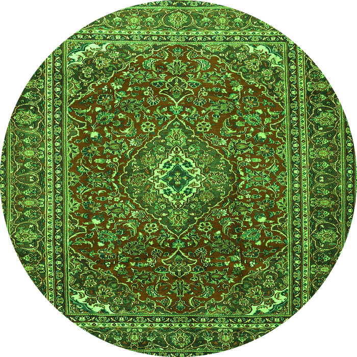 Machine Washable Persian Green Traditional Area Rugs, wshtr2872grn