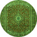 Machine Washable Persian Green Traditional Area Rugs, wshtr2872grn