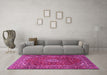 Machine Washable Persian Pink Traditional Rug in a Living Room, wshtr2872pnk