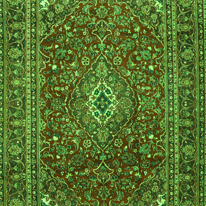 Serging Thickness of Machine Washable Persian Green Traditional Area Rugs, wshtr2872grn