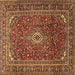 Square Machine Washable Persian Brown Traditional Rug, wshtr2872brn