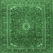 Square Machine Washable Persian Emerald Green Traditional Area Rugs, wshtr2872emgrn