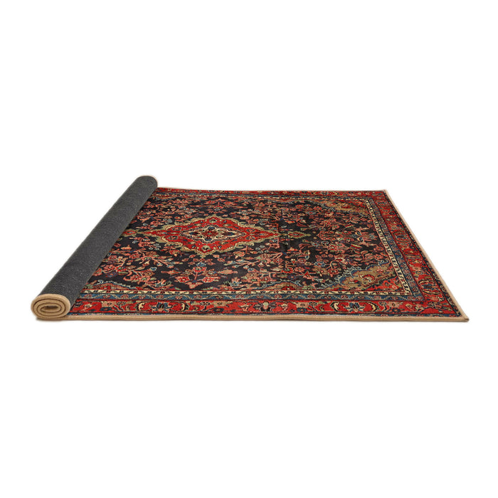Sideview of Traditional Saffron Red Persian Rug, tr2873