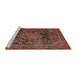 Sideview of Machine Washable Traditional Saffron Red Rug, wshtr2873