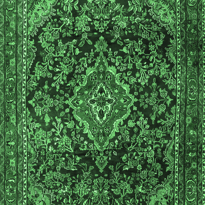 Machine Washable Persian Emerald Green Traditional Area Rugs, wshtr2873emgrn