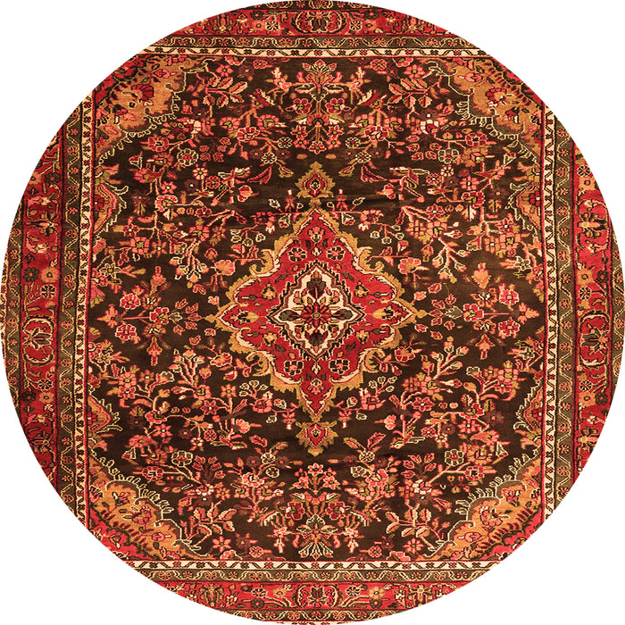 Machine Washable Persian Orange Traditional Area Rugs, wshtr2873org