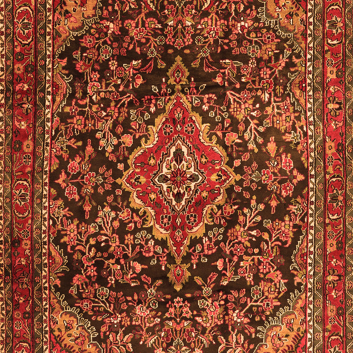 Serging Thickness of Machine Washable Persian Orange Traditional Area Rugs, wshtr2873org