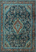 Machine Washable Persian Light Blue Traditional Rug, wshtr2873lblu