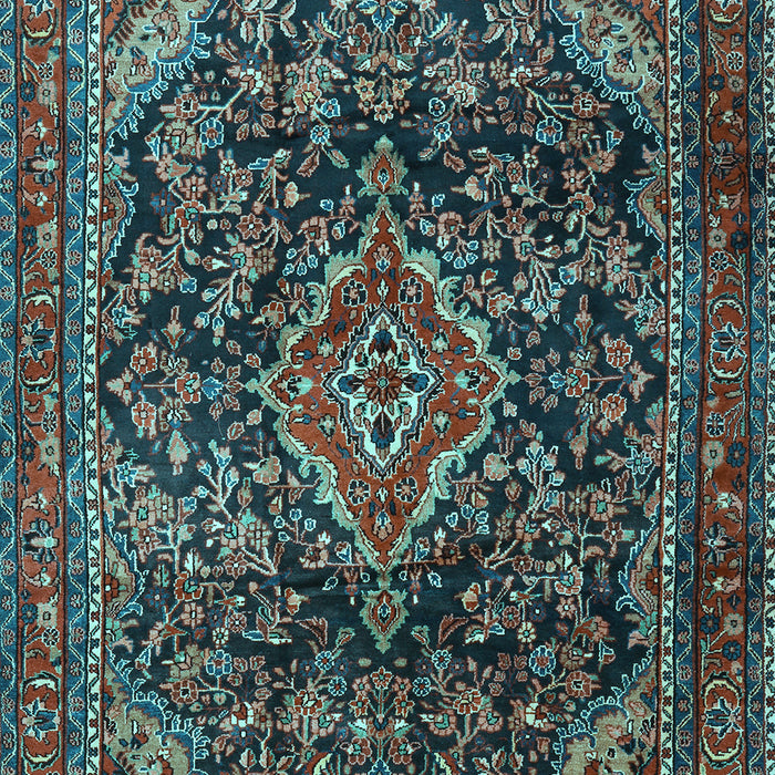 Machine Washable Persian Light Blue Traditional Rug, wshtr2873lblu