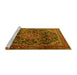 Sideview of Machine Washable Persian Yellow Traditional Rug, wshtr2873yw