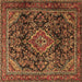 Square Persian Brown Traditional Rug, tr2873brn