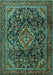 Machine Washable Persian Turquoise Traditional Area Rugs, wshtr2873turq