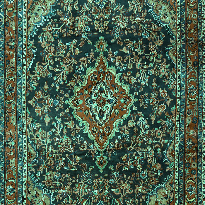 Machine Washable Persian Turquoise Traditional Area Rugs, wshtr2873turq