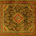 Square Persian Yellow Traditional Rug, tr2873yw