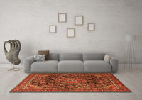 Machine Washable Persian Orange Traditional Rug, wshtr2873org