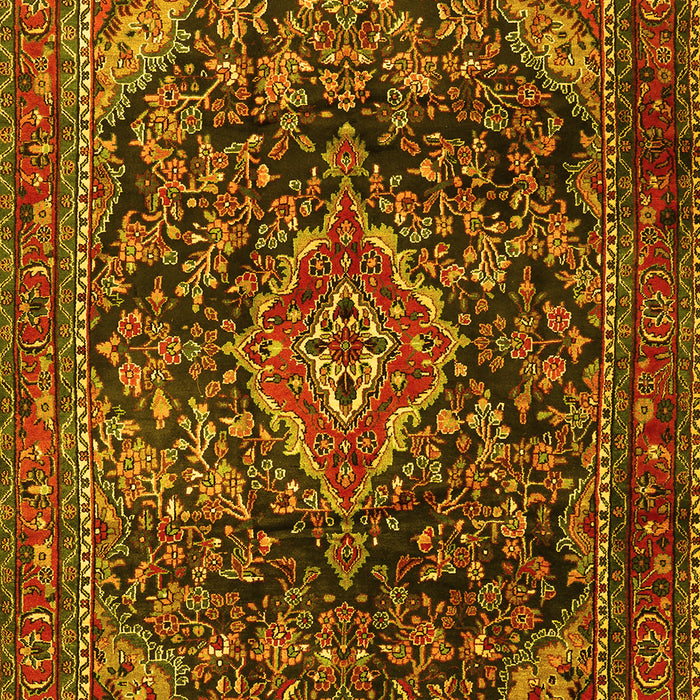 Machine Washable Persian Yellow Traditional Rug, wshtr2873yw