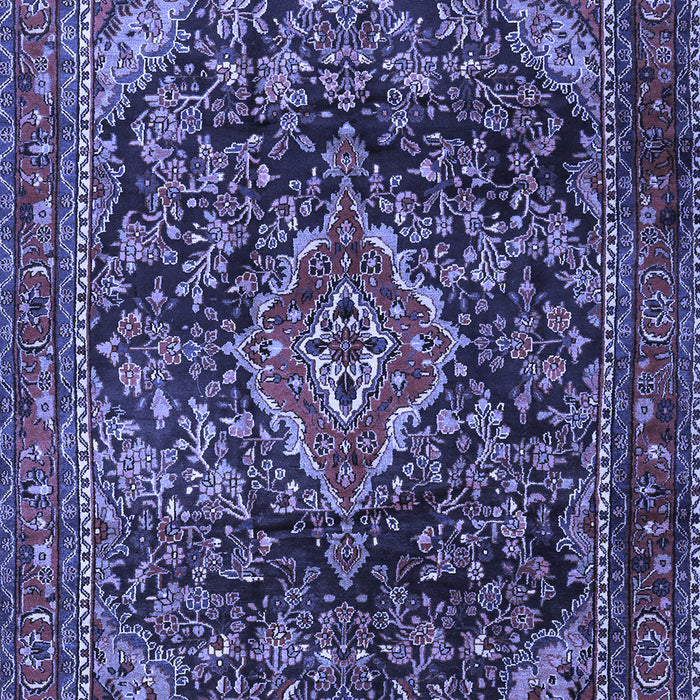 Machine Washable Persian Blue Traditional Rug, wshtr2873blu
