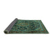 Sideview of Persian Turquoise Traditional Rug, tr2873turq