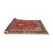 Sideview of Traditional Light Copper Gold Medallion Rug, tr2874