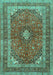 Medallion Turquoise Traditional Rug, tr2874turq