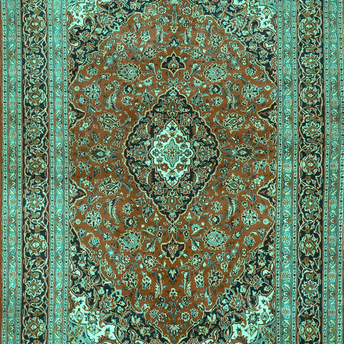 Medallion Turquoise Traditional Rug, tr2874turq