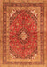 Serging Thickness of Machine Washable Medallion Orange Traditional Area Rugs, wshtr2874org