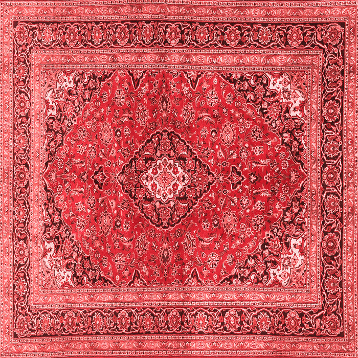 Machine Washable Medallion Red Traditional Rug, wshtr2874red