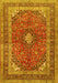 Medallion Yellow Traditional Rug, tr2874yw