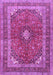 Machine Washable Medallion Purple Traditional Area Rugs, wshtr2874pur