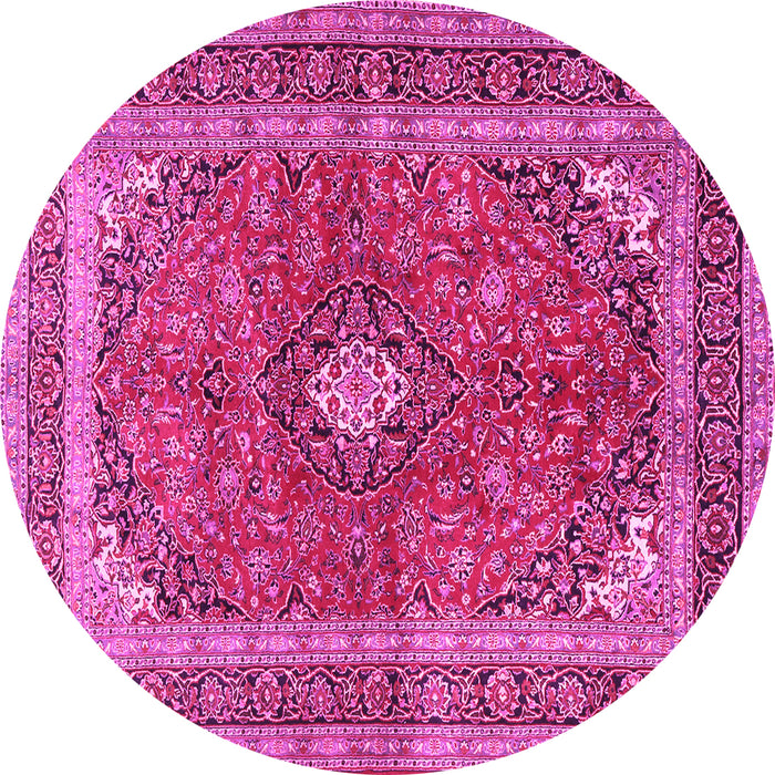 Round Medallion Pink Traditional Rug, tr2874pnk