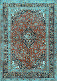 Medallion Light Blue Traditional Rug, tr2874lblu