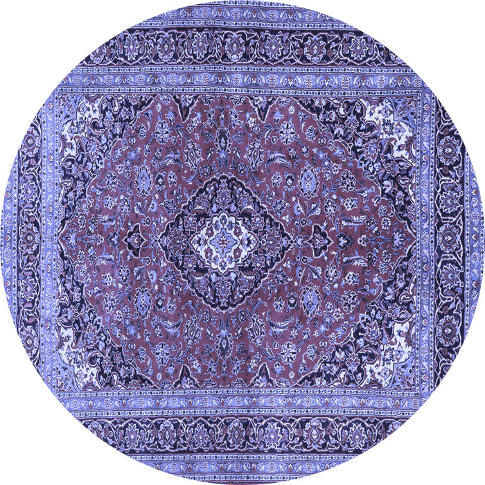 Round Medallion Blue Traditional Rug, tr2874blu