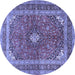 Round Medallion Blue Traditional Rug, tr2874blu