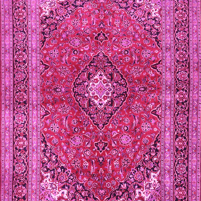 Machine Washable Medallion Pink Traditional Rug, wshtr2874pnk