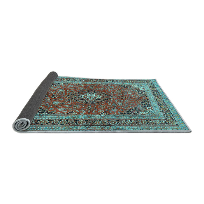 Sideview of Medallion Light Blue Traditional Rug, tr2874lblu