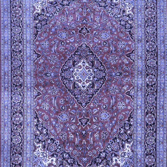 Machine Washable Medallion Blue Traditional Rug, wshtr2874blu