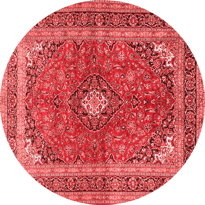 Machine Washable Medallion Red Traditional Rug, wshtr2874red
