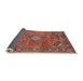 Sideview of Traditional Orange Salmon Pink Medallion Rug, tr2875