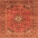 Serging Thickness of Medallion Orange Traditional Rug, tr2875org