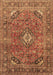 Machine Washable Medallion Brown Traditional Rug, wshtr2875brn