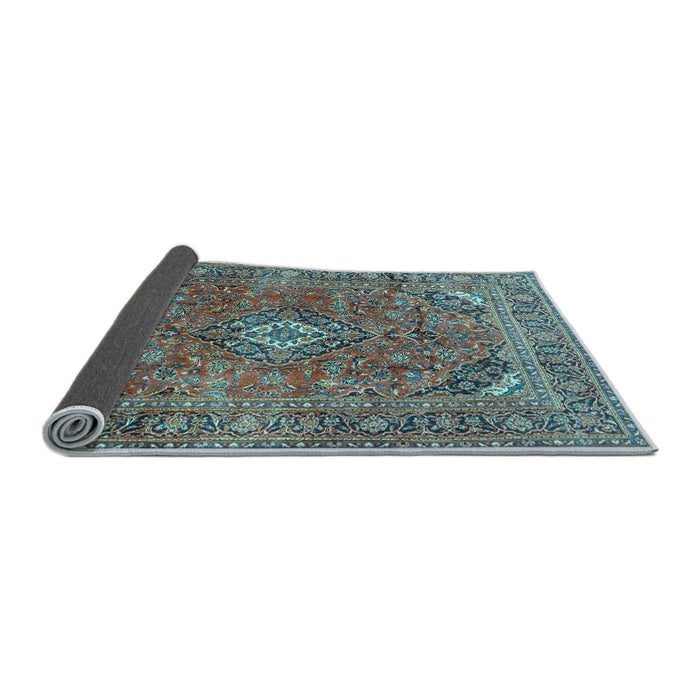 Sideview of Medallion Light Blue Traditional Rug, tr2875lblu