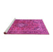 Sideview of Machine Washable Medallion Pink Traditional Rug, wshtr2875pnk