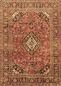 Medallion Brown Traditional Rug, tr2875brn