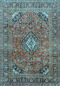 Medallion Light Blue Traditional Rug, tr2875lblu