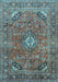 Medallion Light Blue Traditional Rug, tr2875lblu