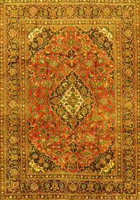 Medallion Yellow Traditional Rug, tr2875yw