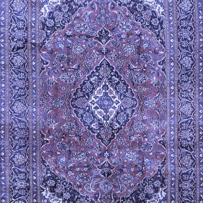 Machine Washable Medallion Blue Traditional Rug, wshtr2875blu