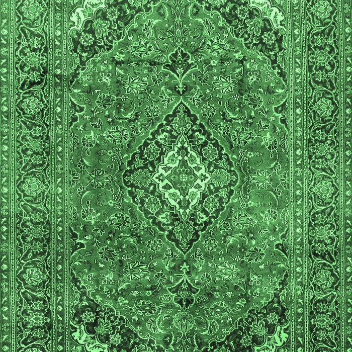 Medallion Emerald Green Traditional Rug, tr2875emgrn